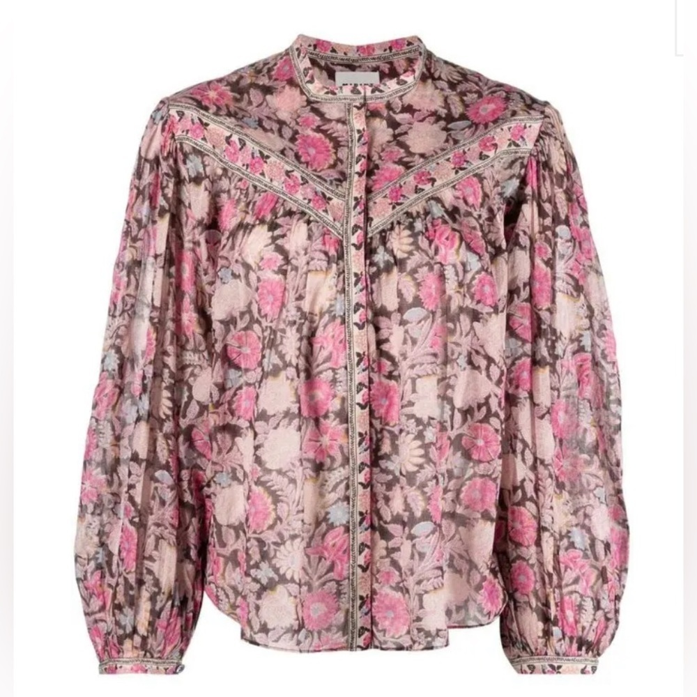 Isabel Marant Étoile Salika Floral Print Blouse Size 38 Medium